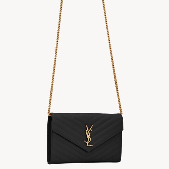 Yves Saint Laurent Handbags - YSL CLASSIC CASSANDRE CHAIN WALLET IN GRAIN DE POUDRE LEATHER
